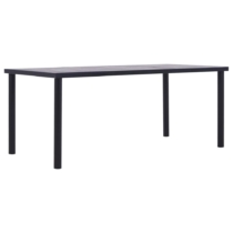 vidaXL fekete és betonszürke MDF étkezőasztal 200 x 100 x 75 cm