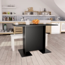 vidaXL fekete forgácslap étkezőasztal 110 x 60 x 75 cm