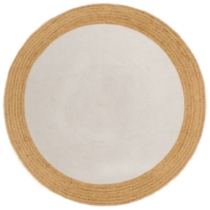 vidaXL Kisszőnyeg fonott juta-pamut fehér barna (120 cm)