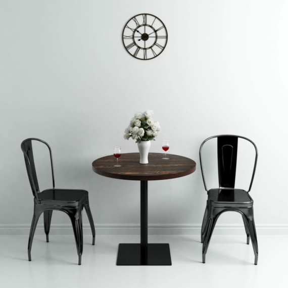 vidaXL kerek, sötét hamuszínű MDF/acél bisztró asztal 80 x 75 cm 