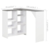 Kép 6/6 - vidaXL fehér bárasztal mozgatható polccal 138 x 39 x 110 cm