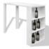 Kép 2/6 - vidaXL fehér magasfényű MDF bárasztal bortartóval 