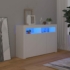 Kép 1/10 - vidaXL fehér tálalószekrény LED-világítással 115,5 x 30 x 75 cm