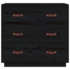 Kép 2/9 - vidaXL fekete tömör fenyőfa tálalószekrény 80 x 40 x 75 cm